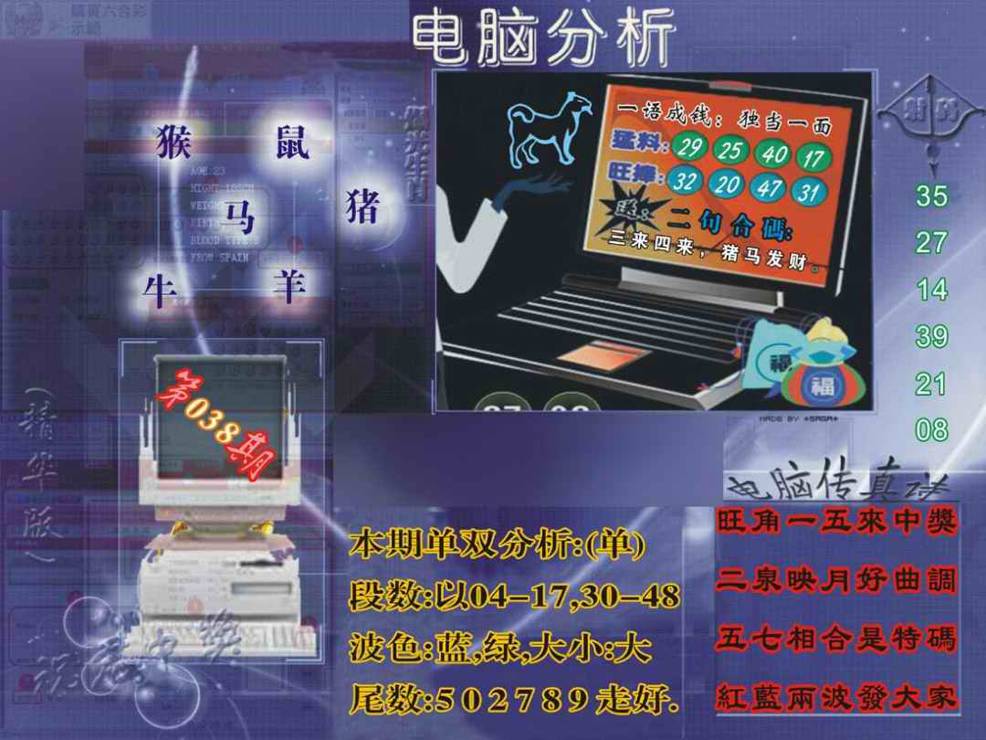 038期正版电脑分析贴士[图]